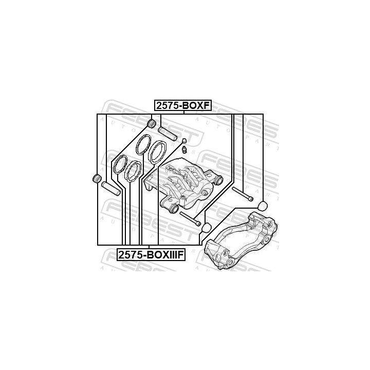 Remonto komplektas, stabdžių apkaba FEBEST 2575-BOXIIIF