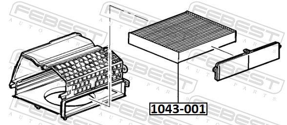 Filtras, salono oras FEBEST 1043-001