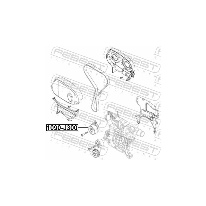 įtempiklis, paskirstymo diržas FEBEST 1090-J300