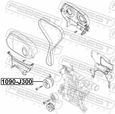įtempiklis, paskirstymo diržas FEBEST 1090-J300