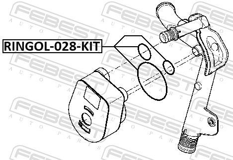 Tarpiklių rinkinys, alyvos aušintuvas FEBEST RINGOL-028-KIT