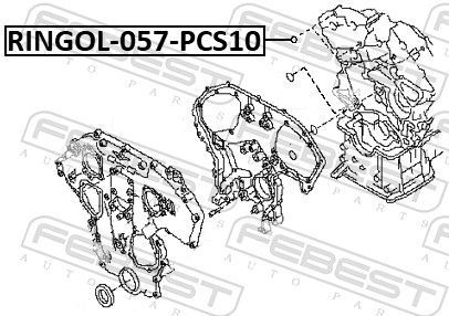 Tarpiklis, sinchronizatoriaus bloko dangtis FEBEST RINGOL-057-PCS10