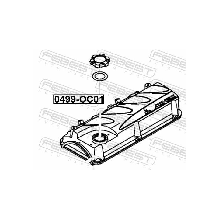 Tarpiklis, slyvos pildymo angos dangtelis FEBEST 0499-OC01