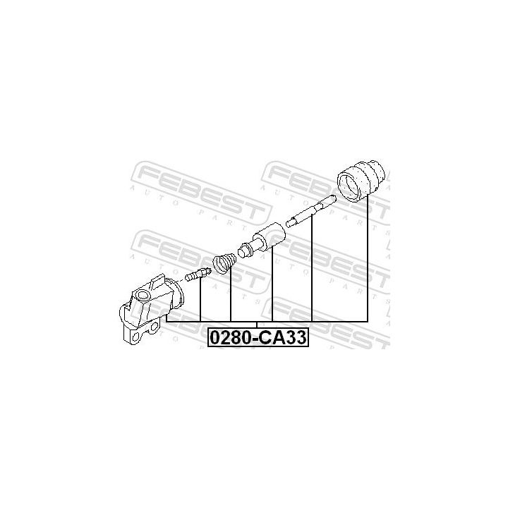 Darbinis cilindras, sankaba FEBEST 0280-A33