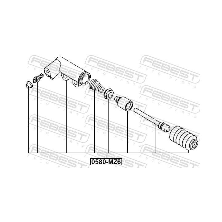 Darbinis cilindras, sankaba FEBEST 0580-MZ6
