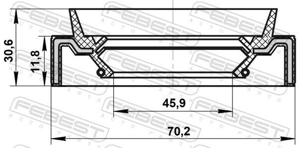 Veleno sandariklis, diferencialas FEBEST 95JAS-47701232C