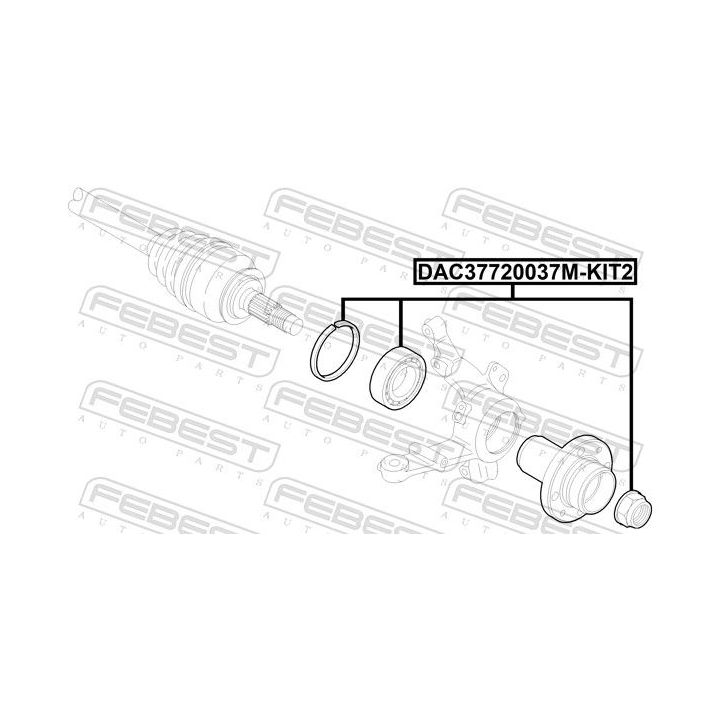 Rato guolio komplektas FEBEST DAC37720037M-KIT2