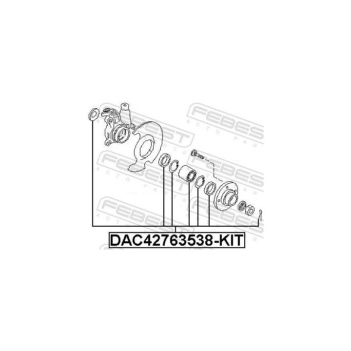 Rato guolio komplektas FEBEST DAC42763538-KIT