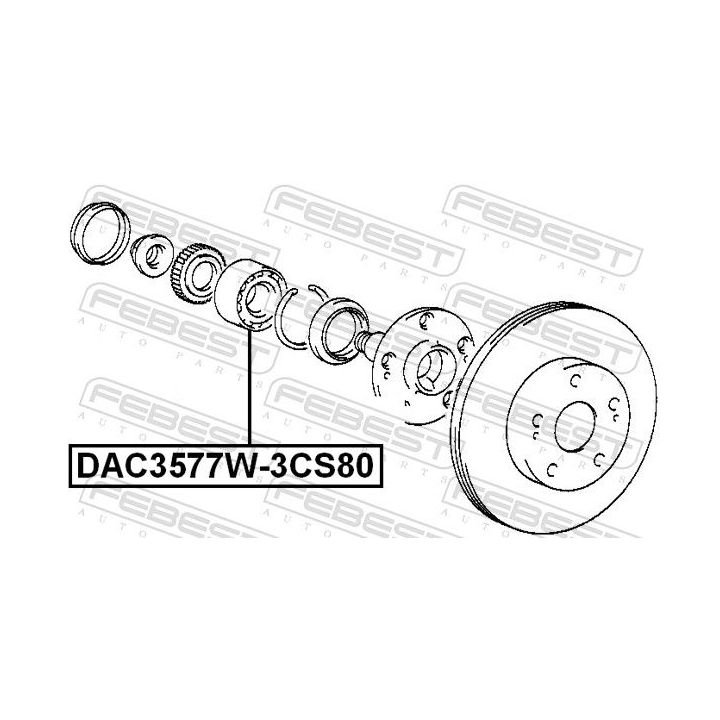 Rato guolis FEBEST DAC3577W-3CS80