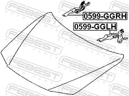 Lankstas, gaubtas FEBEST 0599-GGRH