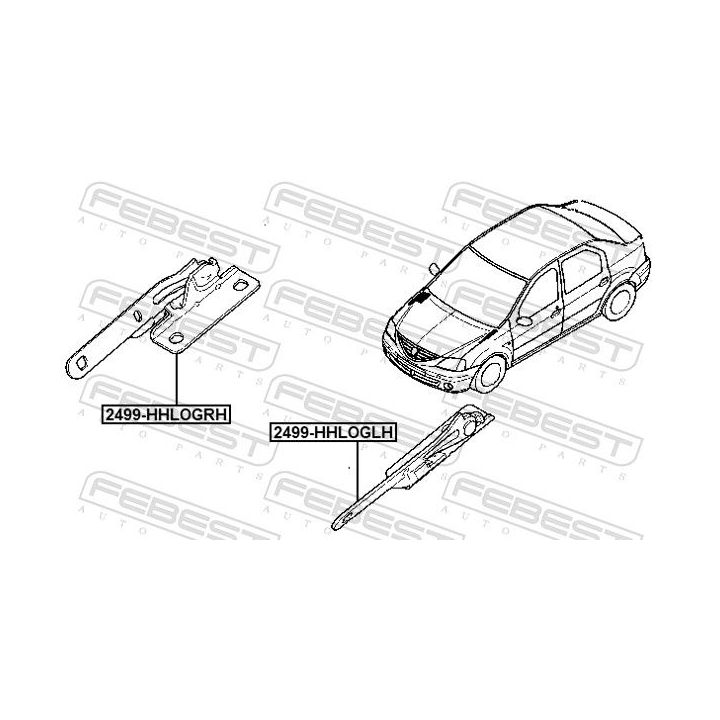 Lankstas, gaubtas FEBEST 2499-HHLOGRH