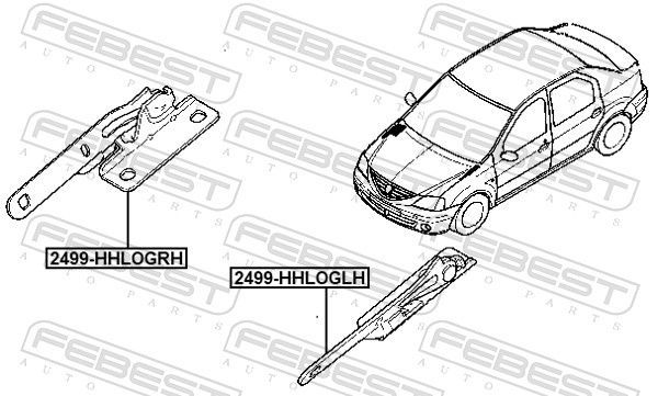 Lankstas, gaubtas FEBEST 2499-HHLOGRH