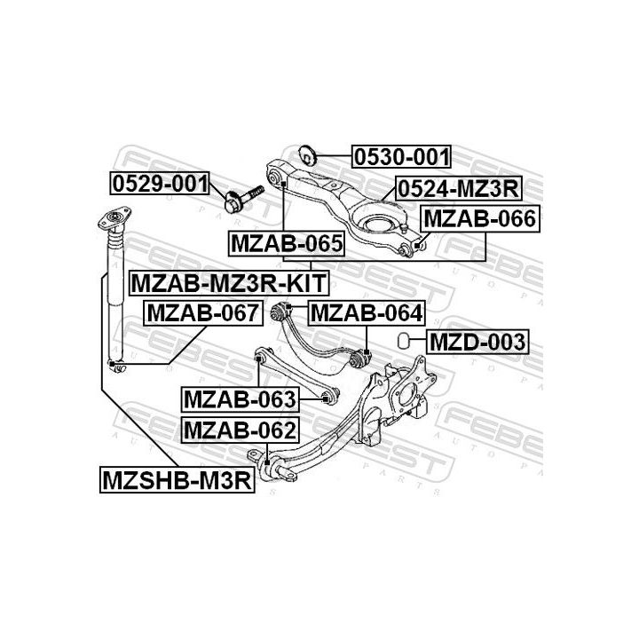 Pakabos komplektas FEBEST MZAB-MZ3R-KIT