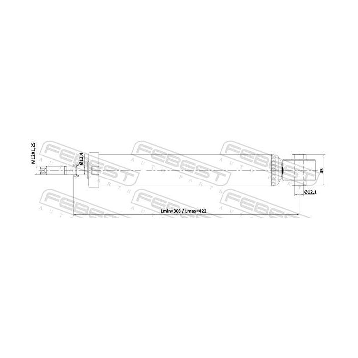 Amortizatorius FEBEST 02110-009R