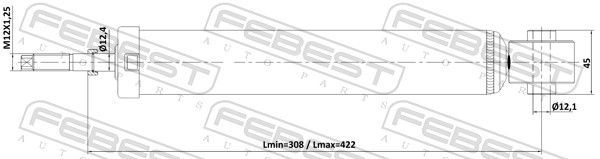 Amortizatorius FEBEST 02110-009R