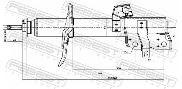 Amortizatorius FEBEST 02660800FL