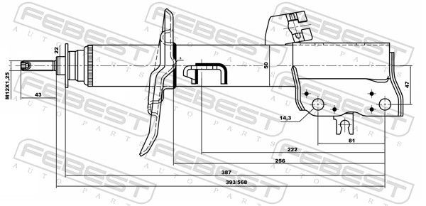 Amortizatorius FEBEST 02660801FR