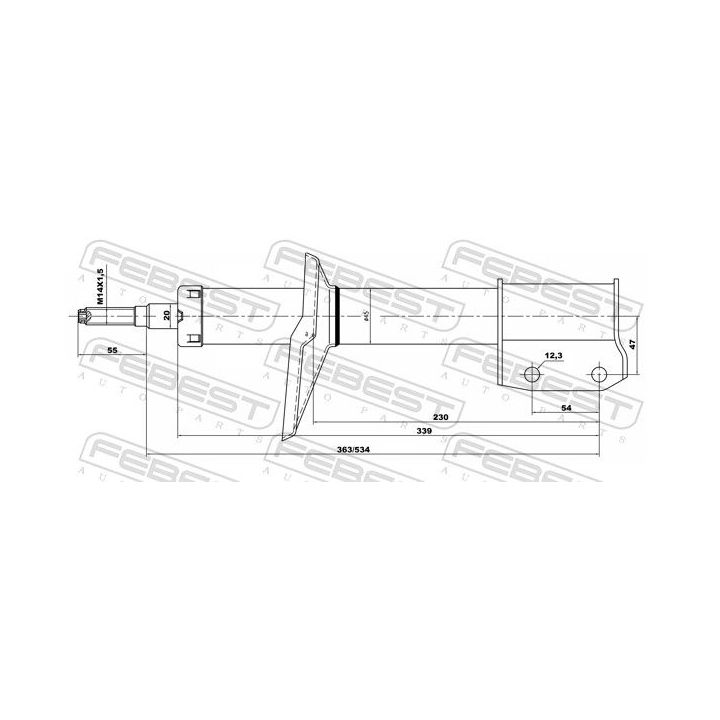 Amortizatorius FEBEST 02661286F