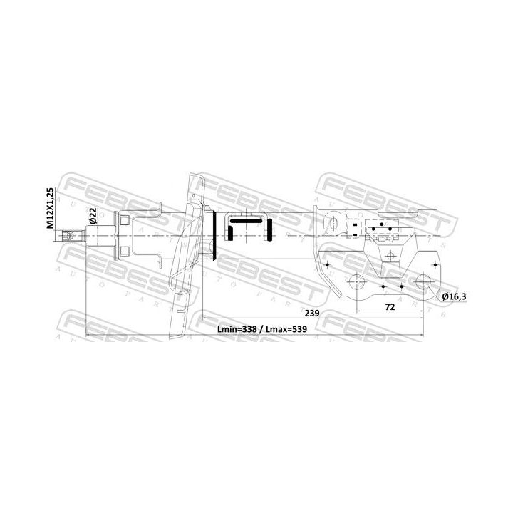 Amortizatorius FEBEST 05110-001FL