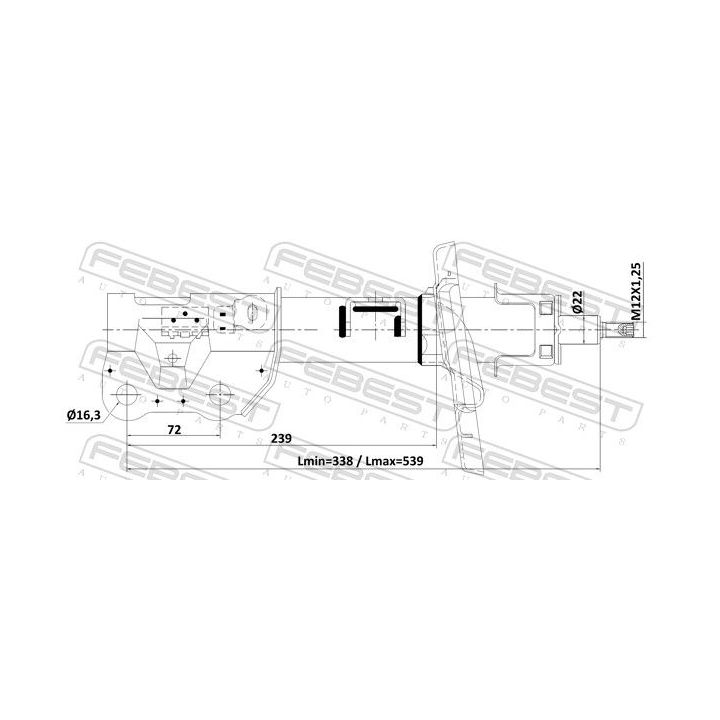 Amortizatorius FEBEST 05110-001FR