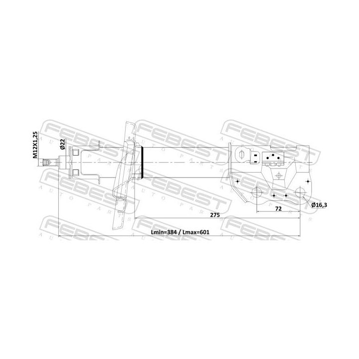 Amortizatorius FEBEST 05110-002FR