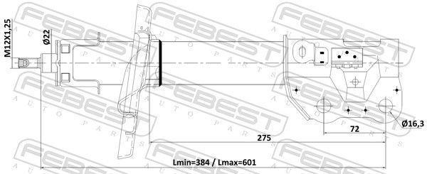Amortizatorius FEBEST 05110-002FR