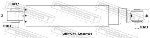 Amortizatorius FEBEST 05110-004R