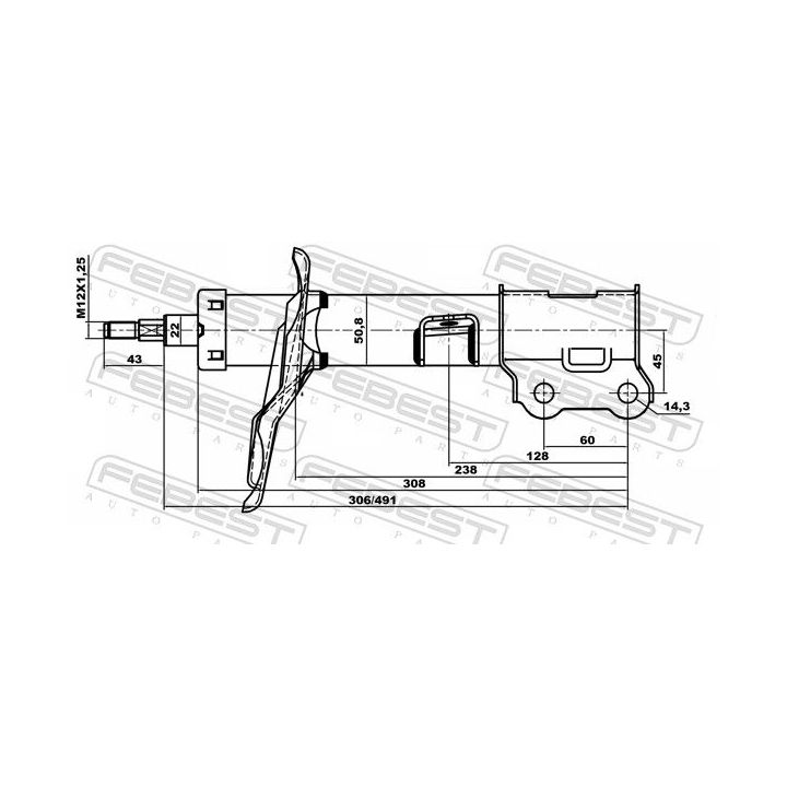 Amortizatorius FEBEST 12110-001FL