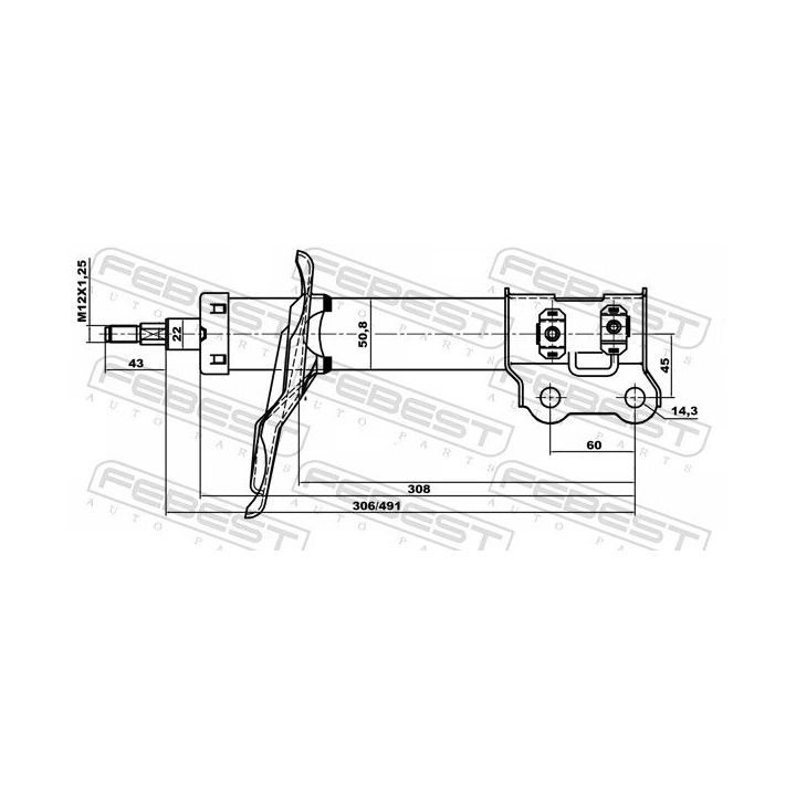 Amortizatorius FEBEST 12110-001FR