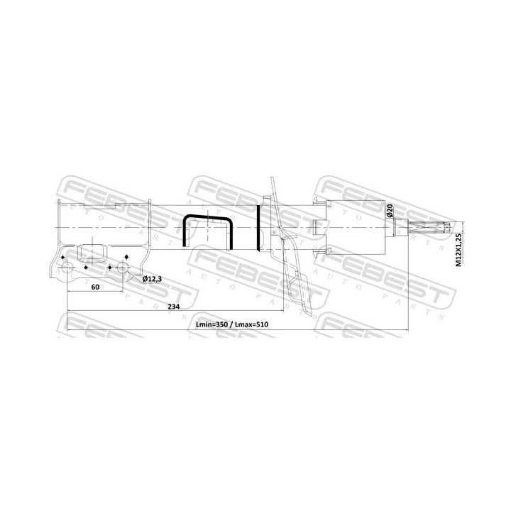 Amortizatorius FEBEST 12110-005FL