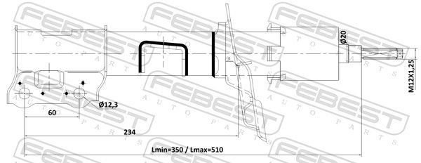 Amortizatorius FEBEST 12110-005FL