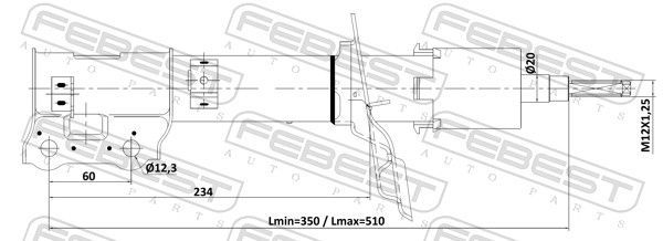 Amortizatorius FEBEST 12110-005FR