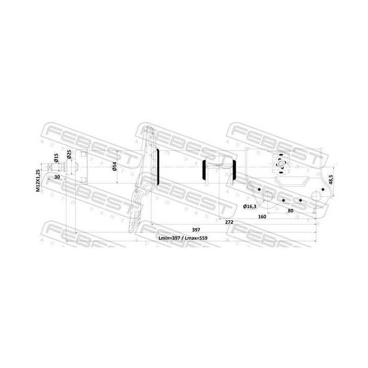 Amortizatorius FEBEST 12110-007FR