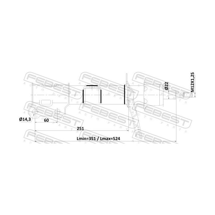 Amortizatorius FEBEST 12110-010FL