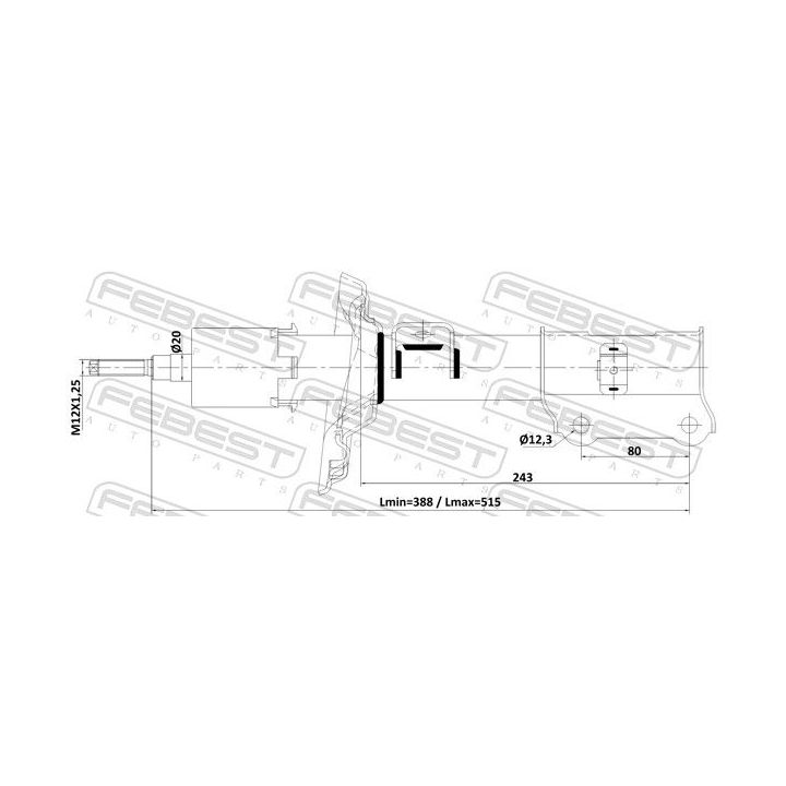 Amortizatorius FEBEST 12110-011FL