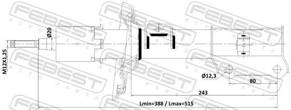 Amortizatorius FEBEST 12110-011FL