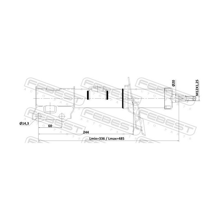 Amortizatorius FEBEST 12110-013FL