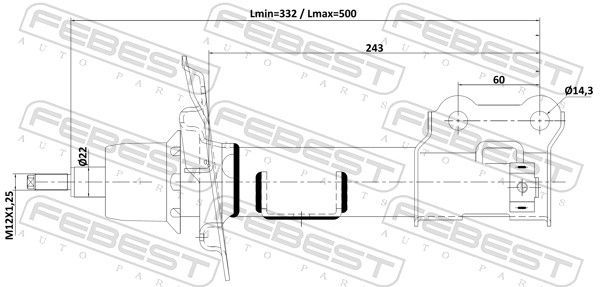 Amortizatorius FEBEST 12110-014FL