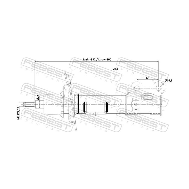 Amortizatorius FEBEST 12110-014FR