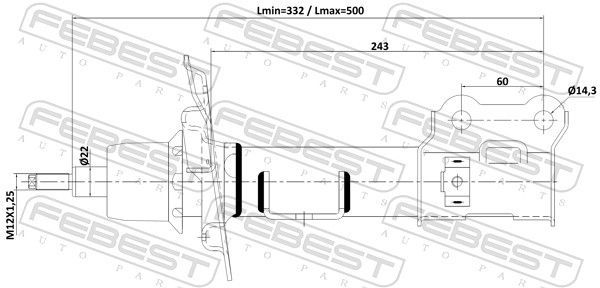 Amortizatorius FEBEST 12110-014FR