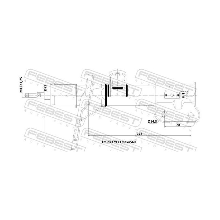 Amortizatorius FEBEST 12110-015FL