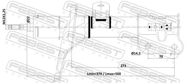 Amortizatorius FEBEST 12110-015FR