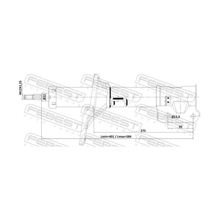 Amortizatorius FEBEST 12110-018FL