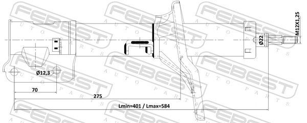 Amortizatorius FEBEST 12110-018FR