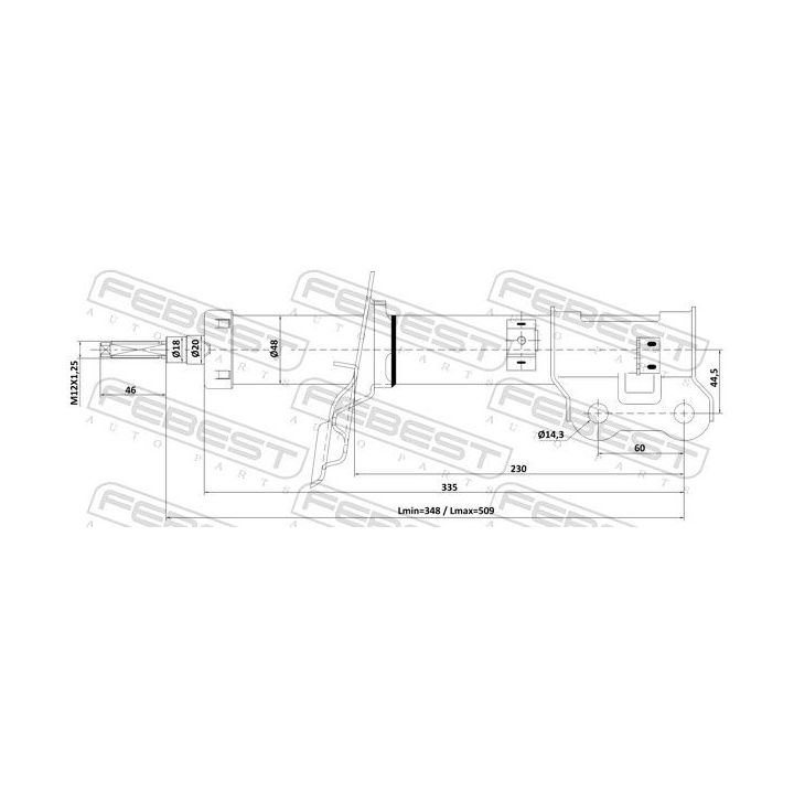 Amortizatorius FEBEST 12110-022FL