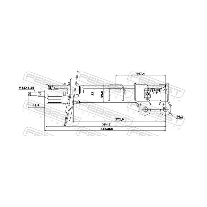 Amortizatorius FEBEST 12660596FL