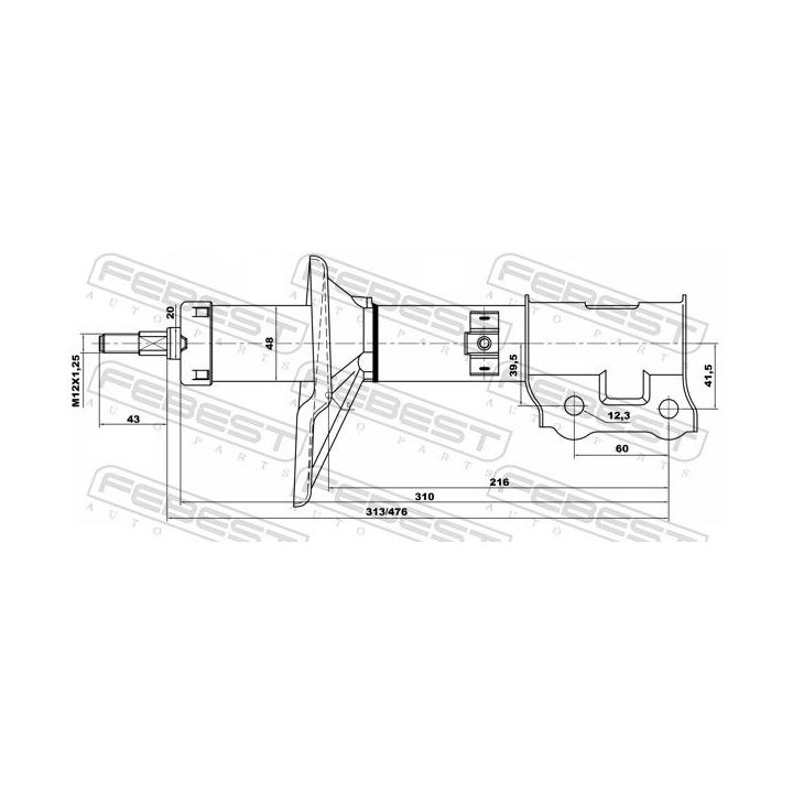 Amortizatorius FEBEST 12666694FL