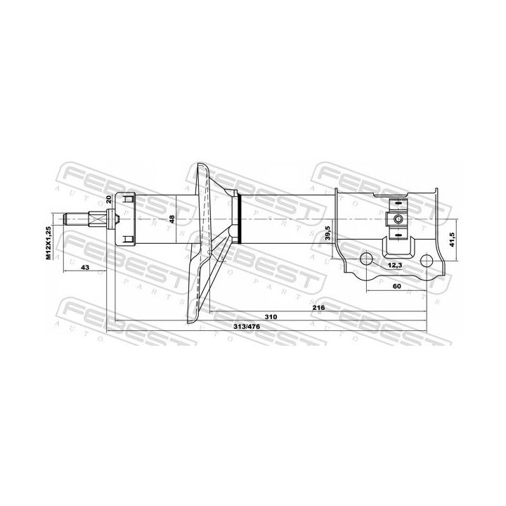Amortizatorius FEBEST 12666695FR