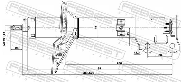 Amortizatorius FEBEST 12667891RR