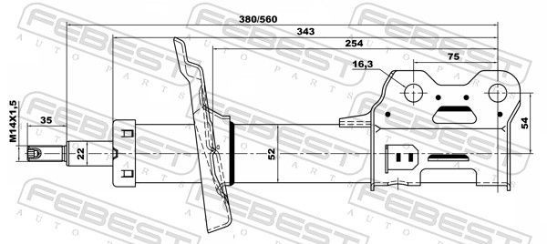 Amortizatorius FEBEST 18110-001FL